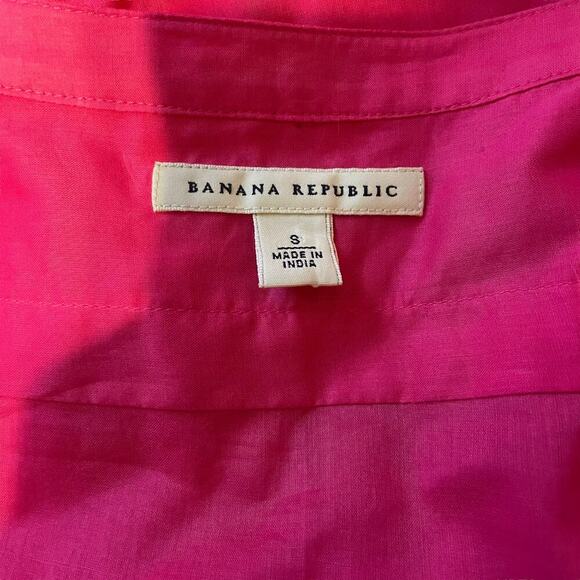 Banana Republic Cotton Hot Pink 3/4 Sleeve Blouse Size S - Picture 4 of 7